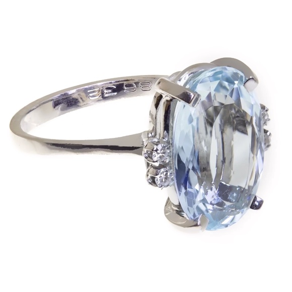 STUNNING H. Stern Aquamarine & Diamond ring in 18K white gold - Picture 2 of 4
